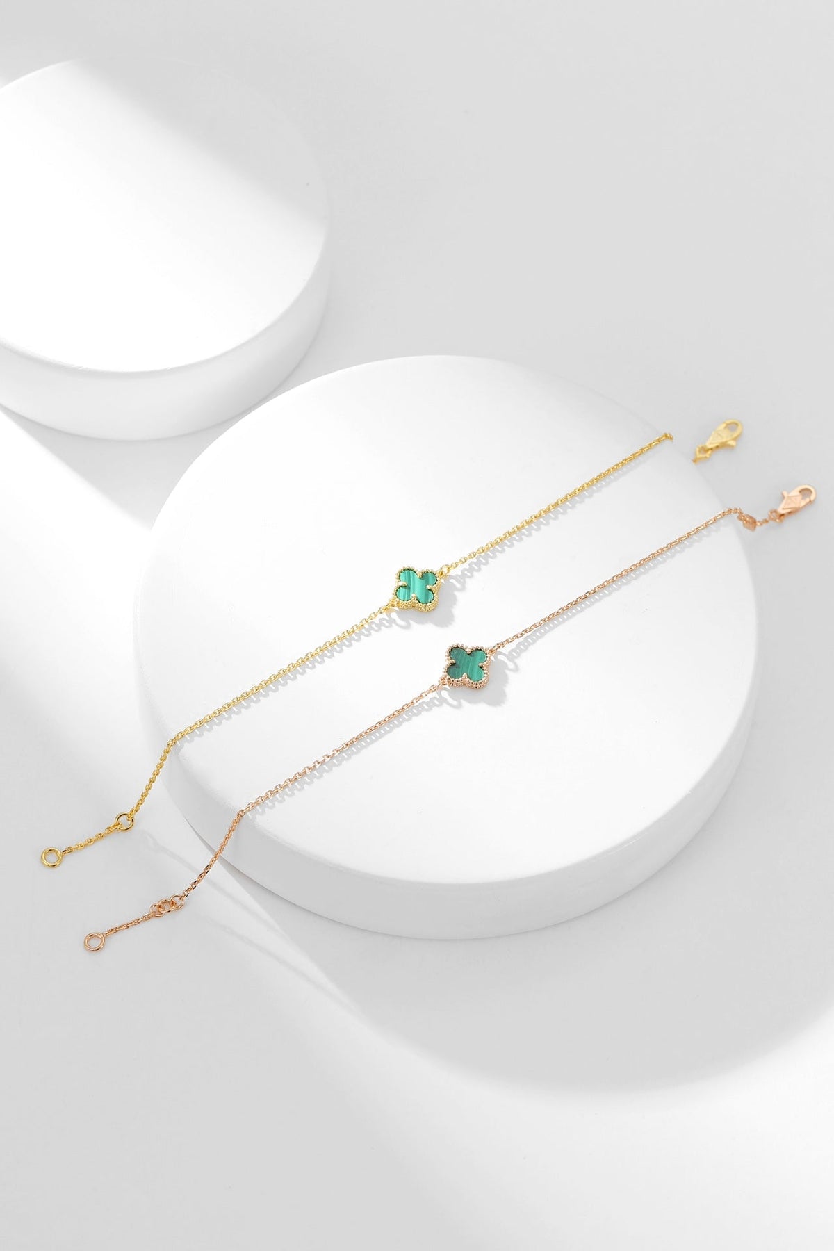 [Elowen jewels ]KLEEBLATT-ARMBAND MALACHIT 1 MOTIV