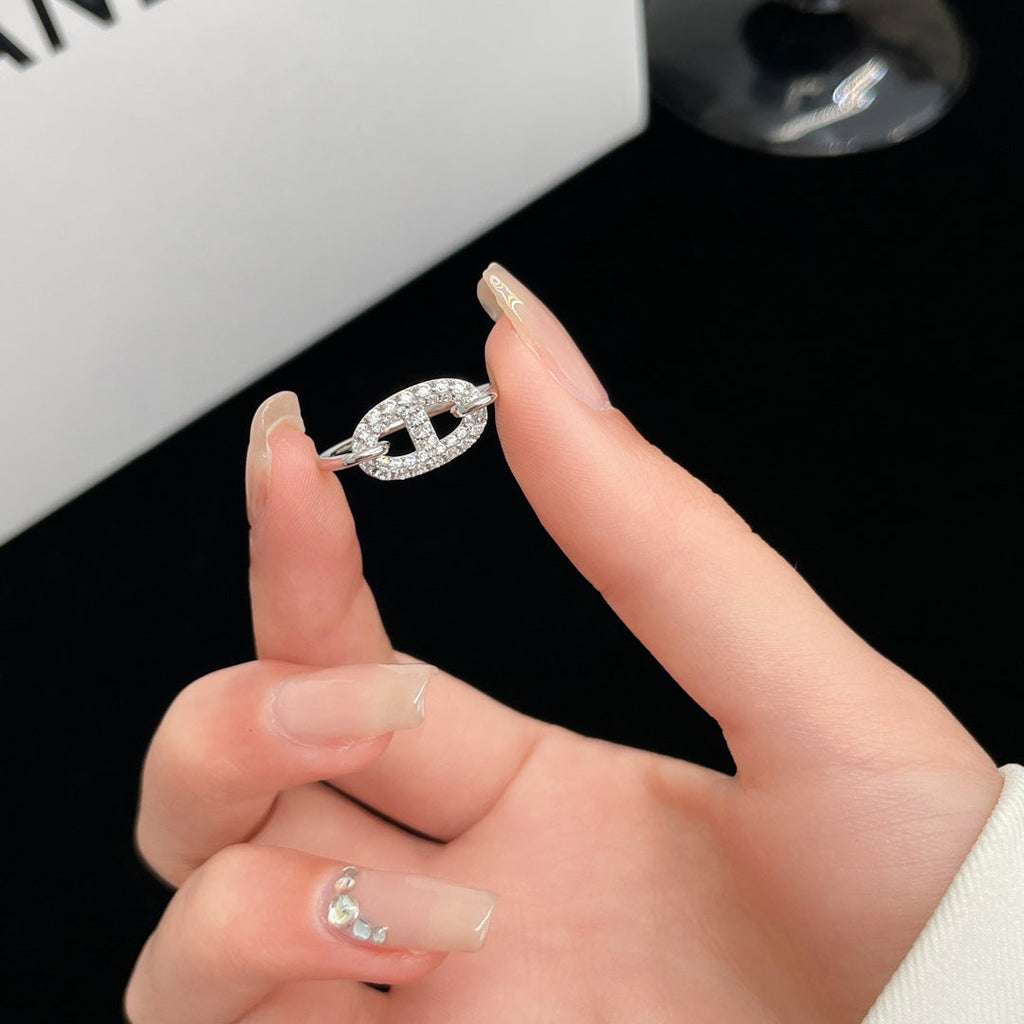 [Elowen jewels ]RONDE SMALL SILVER DIAMOND RING