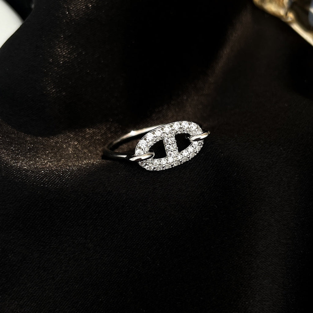 [Elowen jewels ]RONDE SMALL SILVER DIAMOND RING