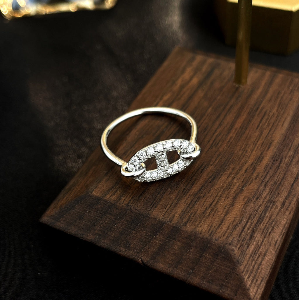 [Elowen jewels ]RONDE SMALL SILVER DIAMOND RING