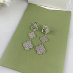 [Elowen jewels ]CLOVER 3-MOTIV DIAMANT-OHRHÄNGER SILBER