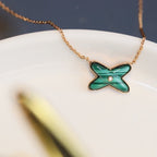 [Elowen jewels ]JEUX MALACHITE 1 DIAMOND PINK GOLD NECKLACE