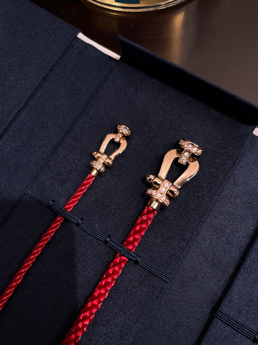 [Elowen jewels ]FORCE 10 HALF DIAMOND PINK GOLD RED CORDERI LARGE AND MEDIUM MODEL