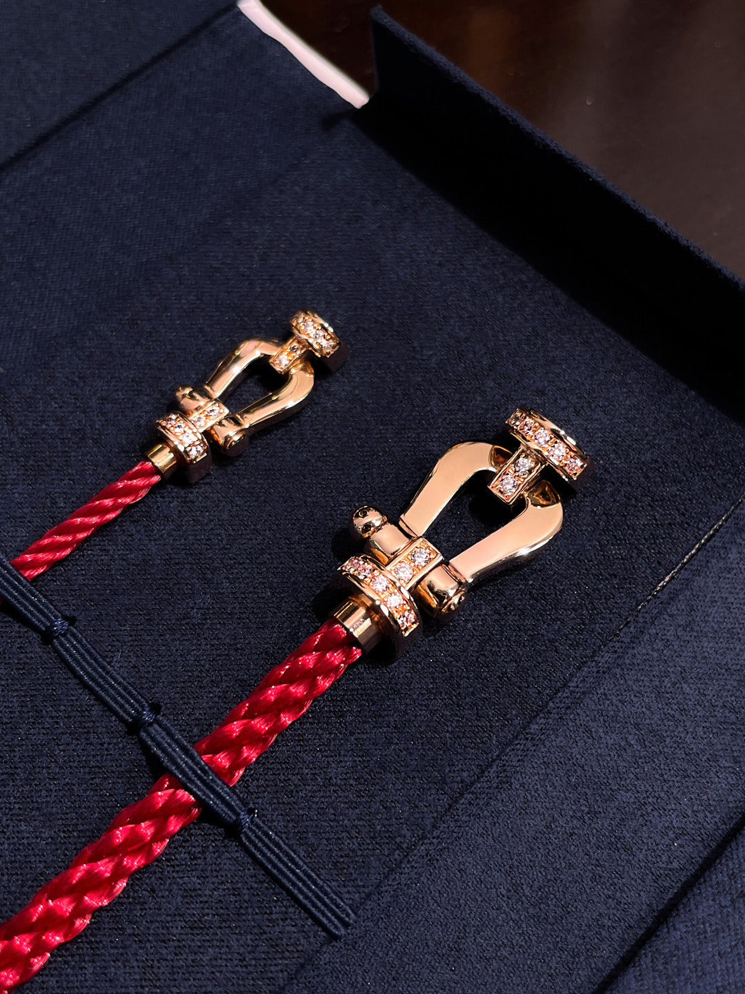[Elowen jewels ]FORCE 10 HALF DIAMOND PINK GOLD RED CORDERI LARGE AND MEDIUM MODEL