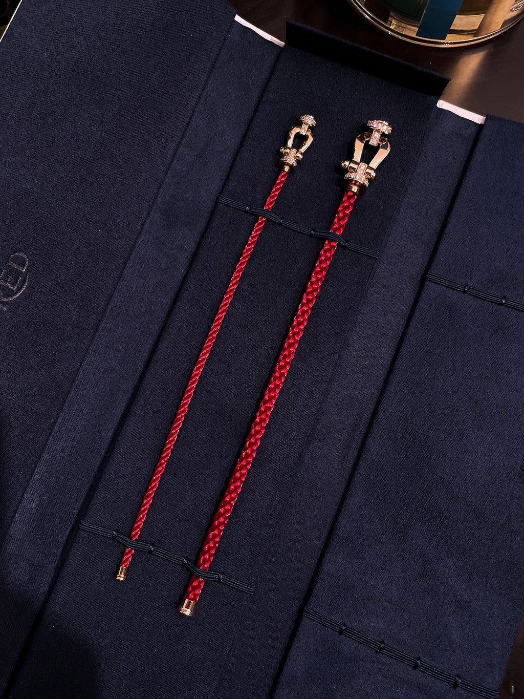 [Elowen jewels ]FORCE 10 HALF DIAMOND PINK GOLD RED CORDERI LARGE AND MEDIUM MODEL