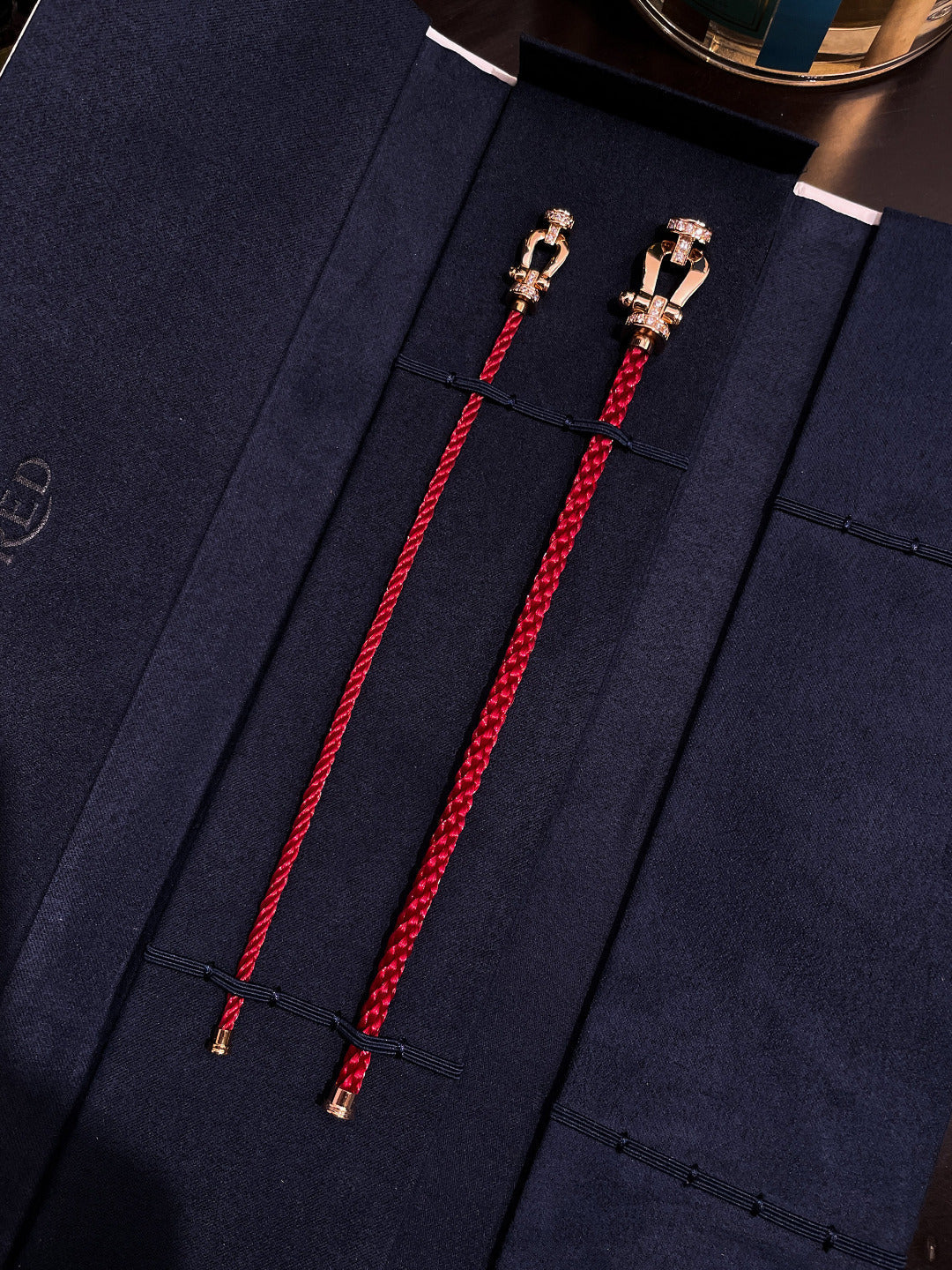 [Elowen jewels ]FORCE 10 HALF DIAMOND PINK GOLD RED CORDERI LARGE AND MEDIUM MODEL
