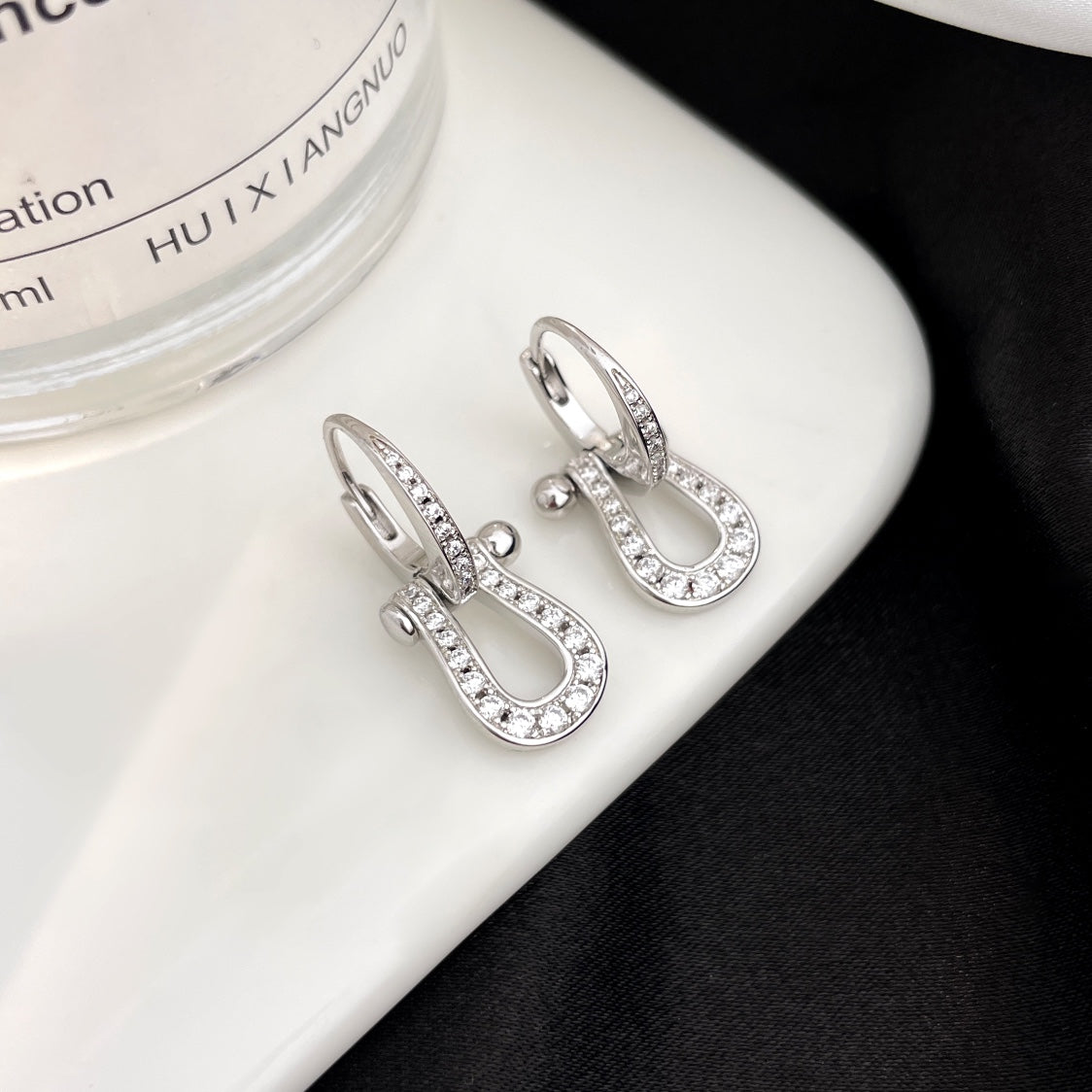 [Elowen jewels ]FORCE 10 FULL DIAMOND DROP EARRINGS MEDIUM MODEL