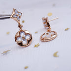 [Elowen jewels ]STAR AND SUN PINK GOLD MOP DROP EARRINGS