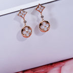 [Elowen jewels ]STAR AND SUN PINK GOLD MOP DROP EARRINGS