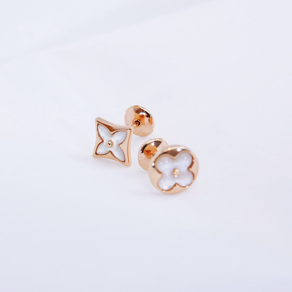 [Elowen jewels ]STAR AND SUN PINK GOLD MOP STUD EARRINGS
