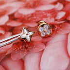 [Elowen jewels ]STAR AND SUN PINK GOLD MOP STUD EARRINGS