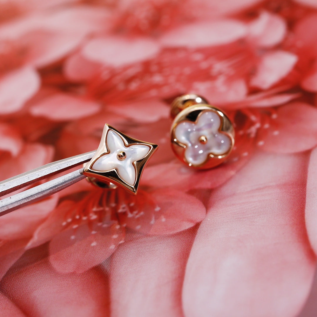 [Elowen jewels ]STAR AND SUN PINK GOLD MOP STUD EARRINGS