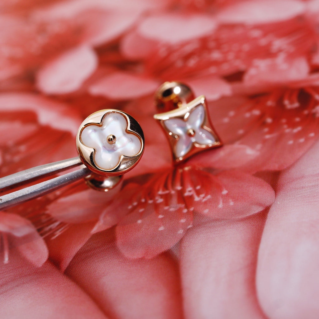 [Elowen jewels ]STAR AND SUN PINK GOLD MOP STUD EARRINGS