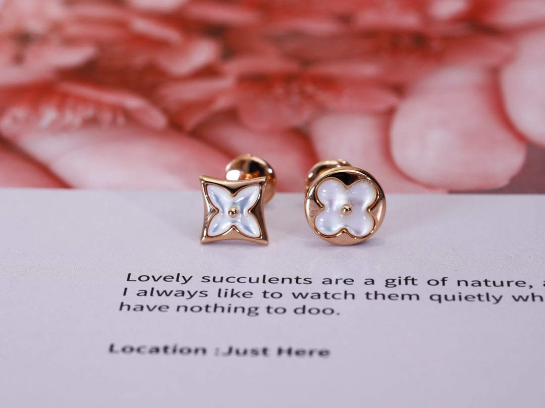[Elowen jewels ]STAR AND SUN PINK GOLD MOP STUD EARRINGS