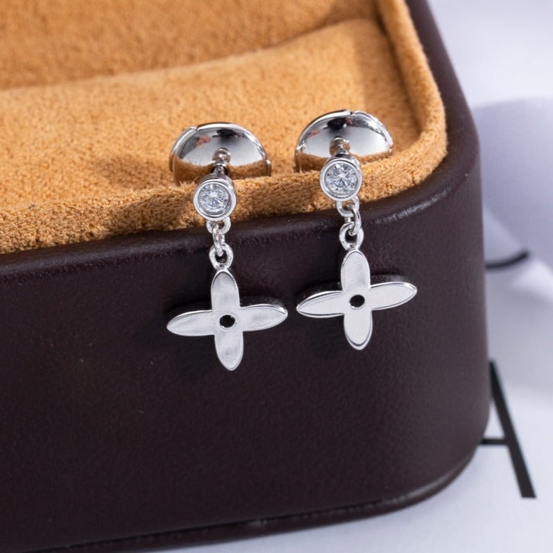 [Elowen jewels ]VIDYLLE SILVER DIAMOND MINI DROP EARRINGS