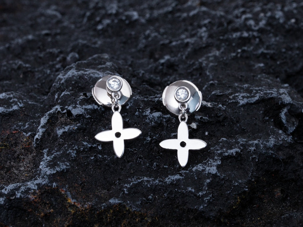 [Elowen jewels ]VIDYLLE SILVER DIAMOND MINI DROP EARRINGS