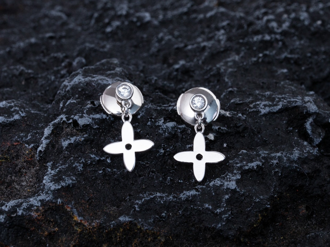 [Elowen jewels ]VIDYLLE SILVER DIAMOND MINI DROP EARRINGS