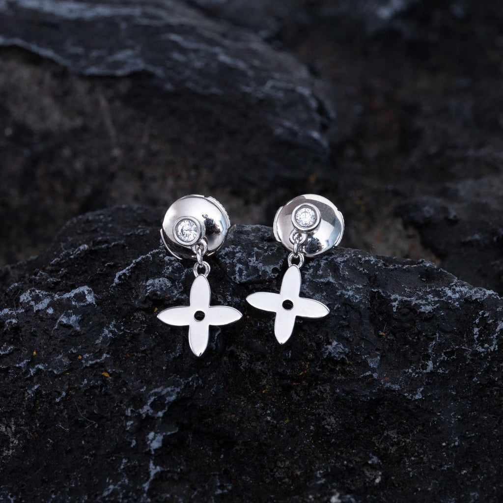 [Elowen jewels ]VIDYLLE SILVER DIAMOND MINI DROP EARRINGS