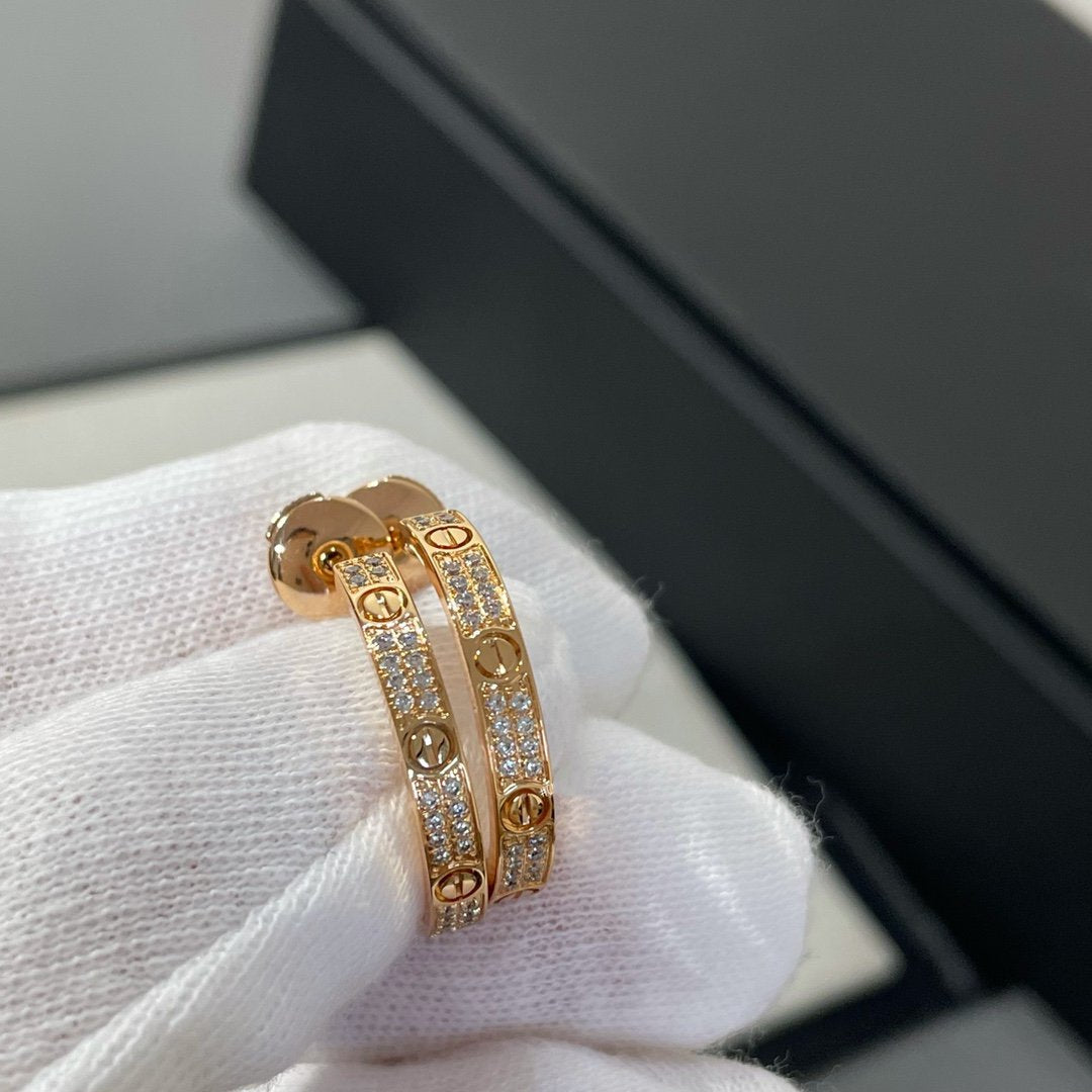 [Elowen jewels ]LOVE DIAMOND PINK GOLD HOOP EARRINGS