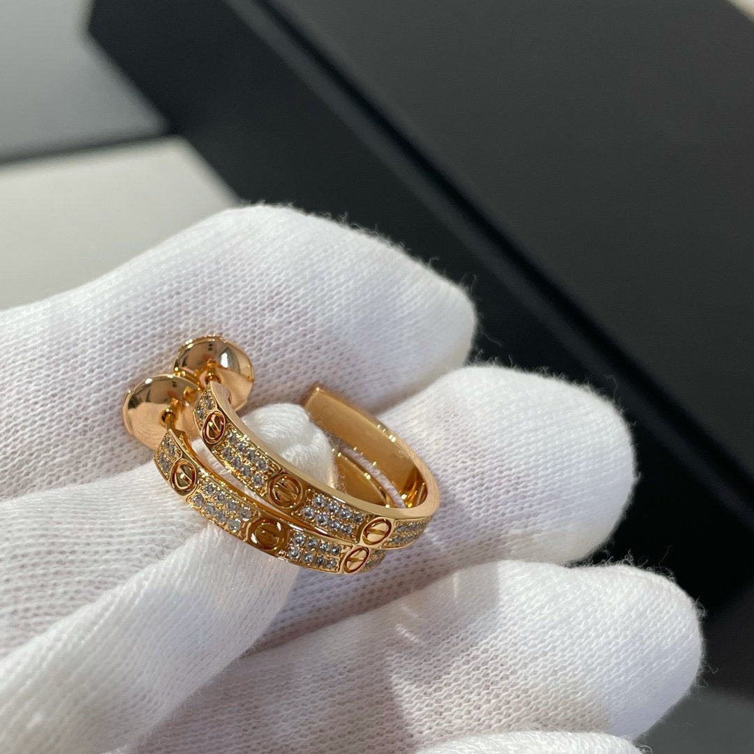 [Elowen jewels ]LOVE DIAMOND PINK GOLD HOOP EARRINGS