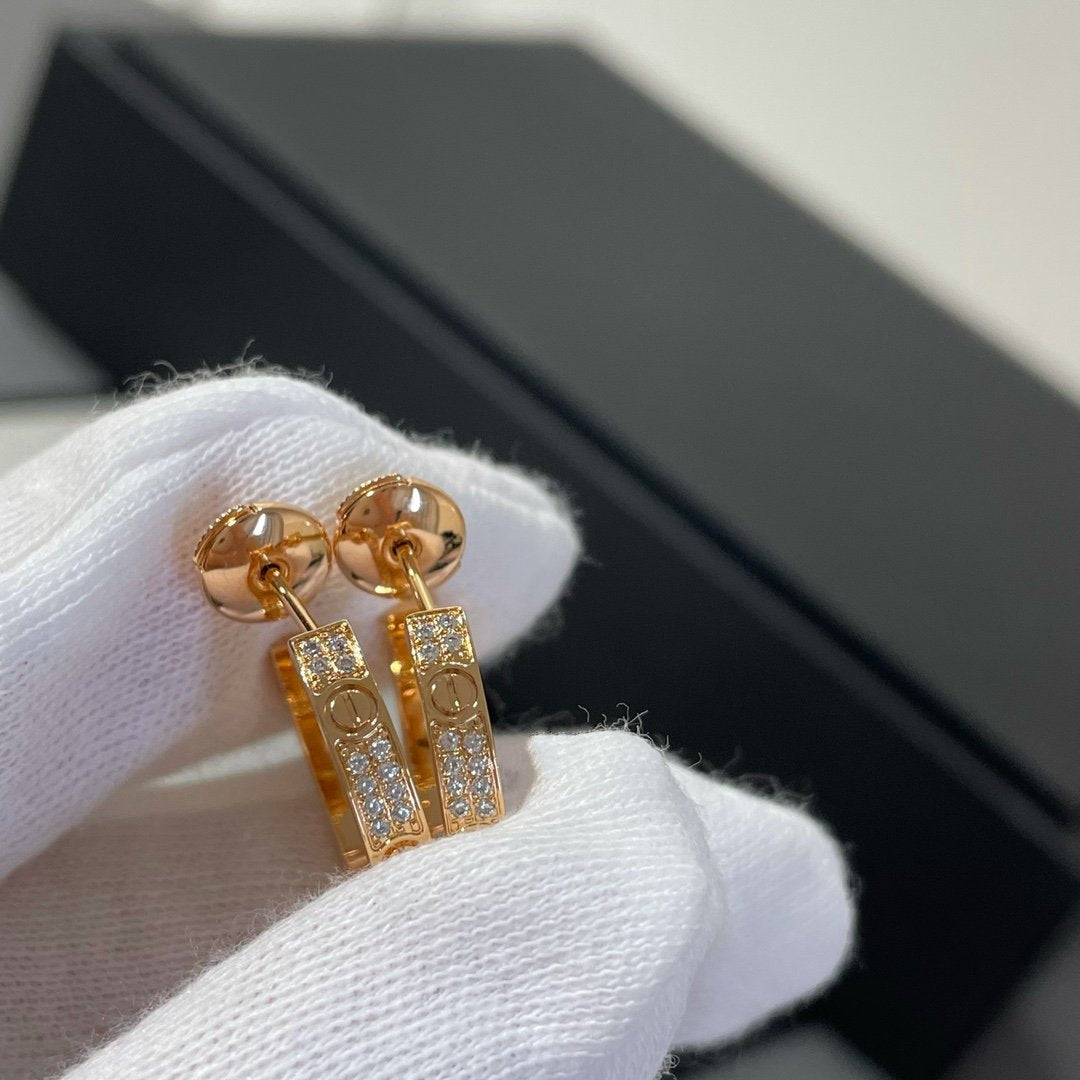 [Elowen jewels ]LOVE DIAMOND PINK GOLD HOOP EARRINGS