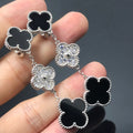 [Elowen jewels ]CLOVER 3-MOTIV-DIAMANT-ONYX-SILBEROHRRINGE