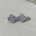 [Elowen jewels ]CLOVER CHALCEDONY SILVER STUD EARRINGS
