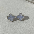 [Elowen jewels ]CLOVER CHALCEDONY SILVER STUD EARRINGS