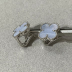 [Elowen jewels ]CLOVER CHALCEDONY SILVER STUD EARRINGS