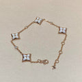 [Elowen jewels ]STAR 4 MOTIF ARMBAND AUS PERLMUTT, DIAMANTEN UND ROSÉGOLD