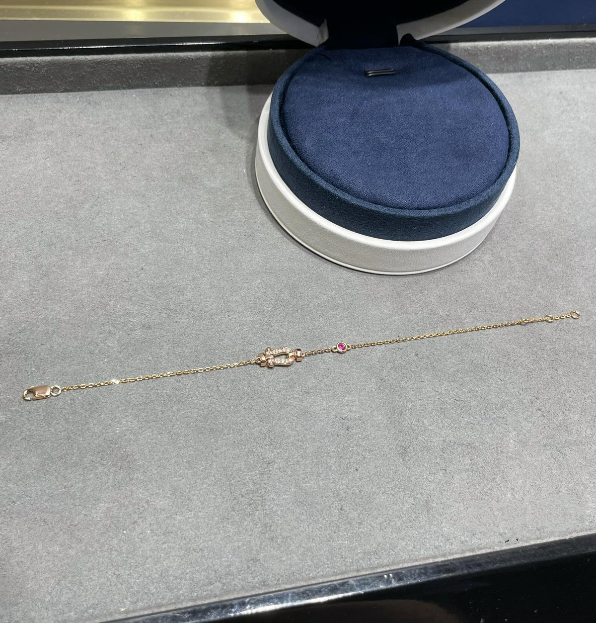 [Elowen jewels ]FORCE 10 DIAMOND CHAIN LINK PINK GOLD BRACELET