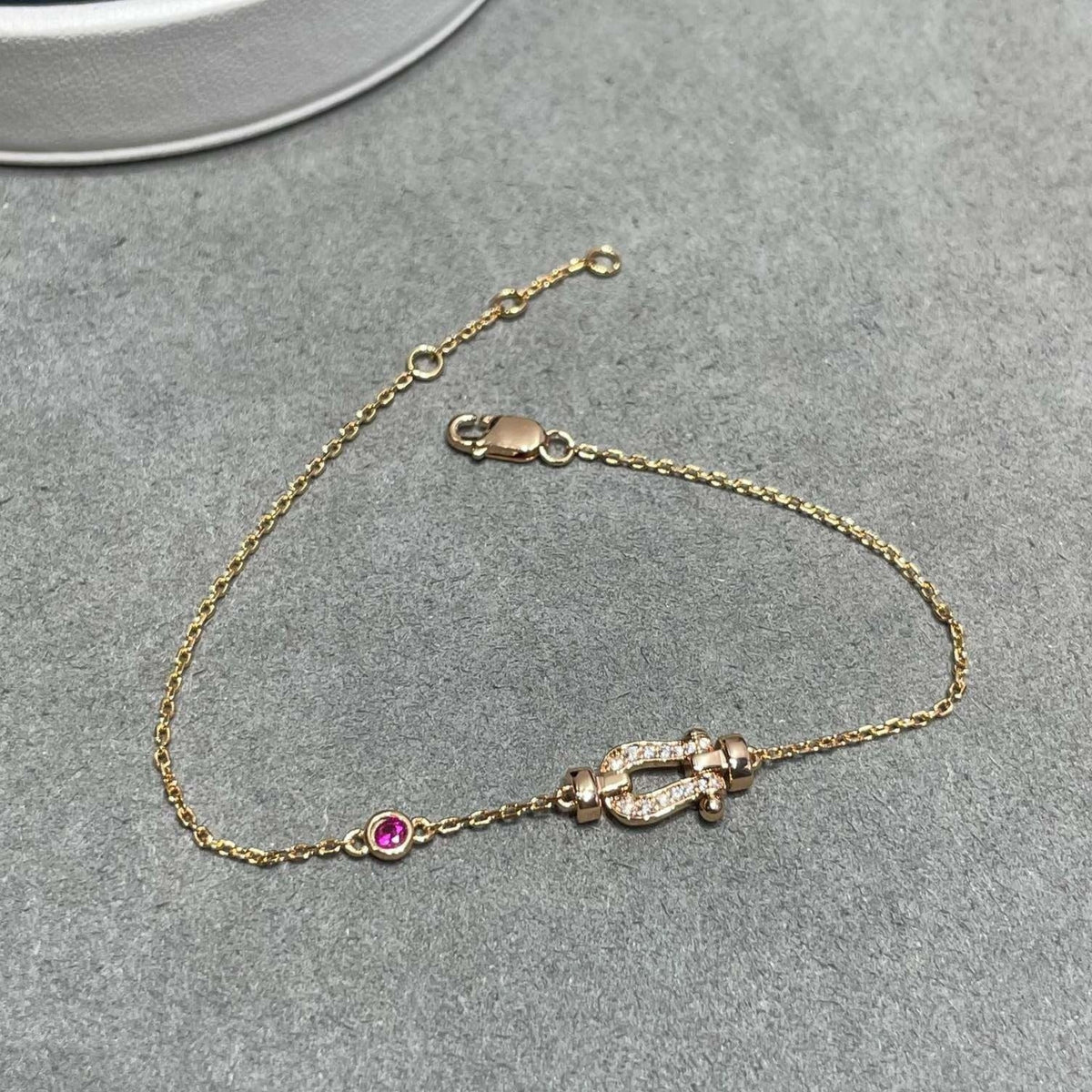 [Elowen jewels ]FORCE 10 DIAMOND CHAIN LINK PINK GOLD BRACELET