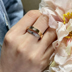 [Elowen jewels ]LOVE PINK GOLD SILVER DIAMOND DOUBLE RING