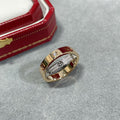 [Elowen jewels ]LOVE PINK GOLD SILVER DIAMOND DOUBLE RING