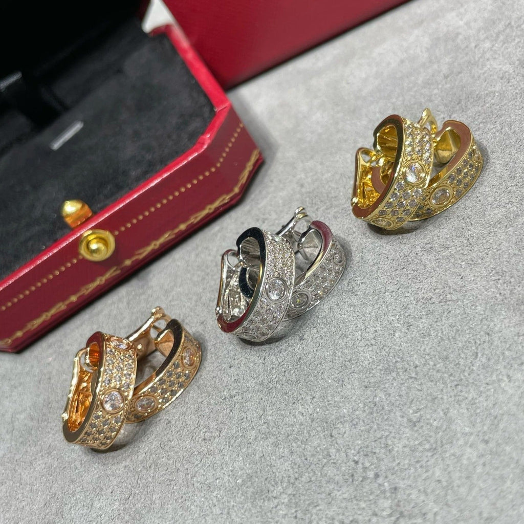 [Elowen jewels ]LOVE 5.5MM DIAMOND PAVED EARRINGS