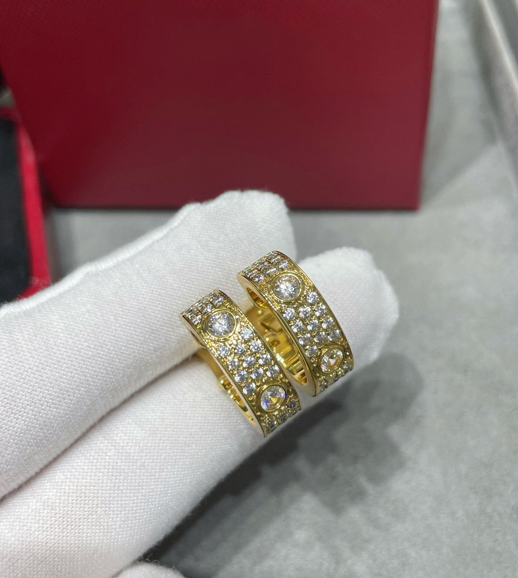 [Elowen jewels ]LOVE 5.5MM DIAMOND PAVED EARRINGS