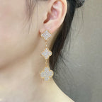 [Elowen jewels] CLOVER 3-MOTIV-DIAMANT-PAVÉ-OHRRINGE IN ROSÉGOLD