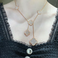 [Elowen jewels ]CLOVER 6-MOTIV-HALSKETTE MIT DIAMANT-PAVÉ