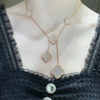 [Elowen jewels ]CLOVER 6-MOTIV-HALSKETTE MIT DIAMANT-PAVÉ