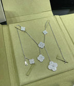 [Elowen jewels ]CLOVER 6-MOTIV-HALSKETTE MIT DIAMANT-PAVÉ