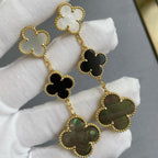 [Elowen jewels ]CLOVER 3 MOTIF MOP ONYX DARK MOP PINK GOLD EARRINGS
