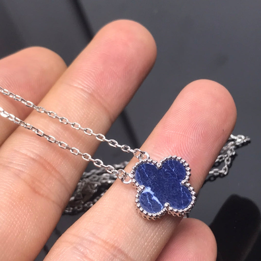 [Elowen jewels ]CLOVER PIETERSITE SILVER LONG NECKLACE