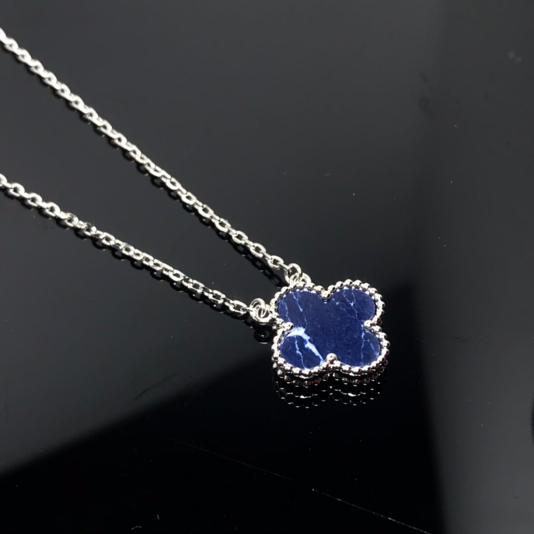 [Elowen jewels ]CLOVER PIETERSITE SILVER LONG NECKLACE