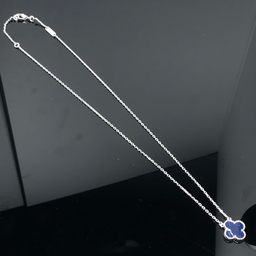 [Elowen jewels ]CLOVER PIETERSITE SILVER LONG NECKLACE