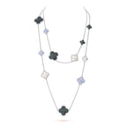 [Elowen jewels ]クローバー 16モチーフ カルセドニー マザーオブパール シルバーネックレス