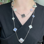 [Elowen jewels ]クローバー 16モチーフ カルセドニー マザーオブパール シルバーネックレス