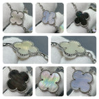 [Elowen jewels ]クローバー 16モチーフ カルセドニー マザーオブパール シルバーネックレス