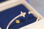 [Elowen jewels ]IDYLLE PINK GOLD OPEN BRACELET DIAMOND PAVED