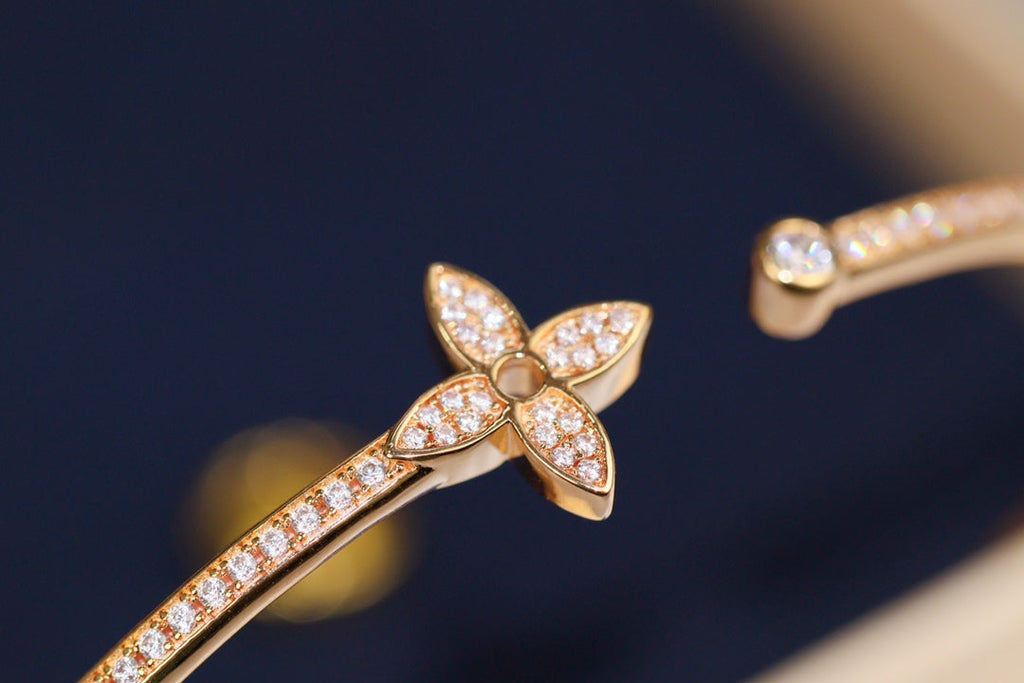 [Elowen jewels ]IDYLLE PINK GOLD OPEN BRACELET DIAMOND PAVED