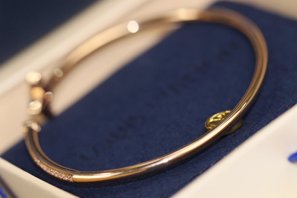 [Elowen jewels ]IDYLLE PINK GOLD OPEN BRACELET DIAMOND PAVED